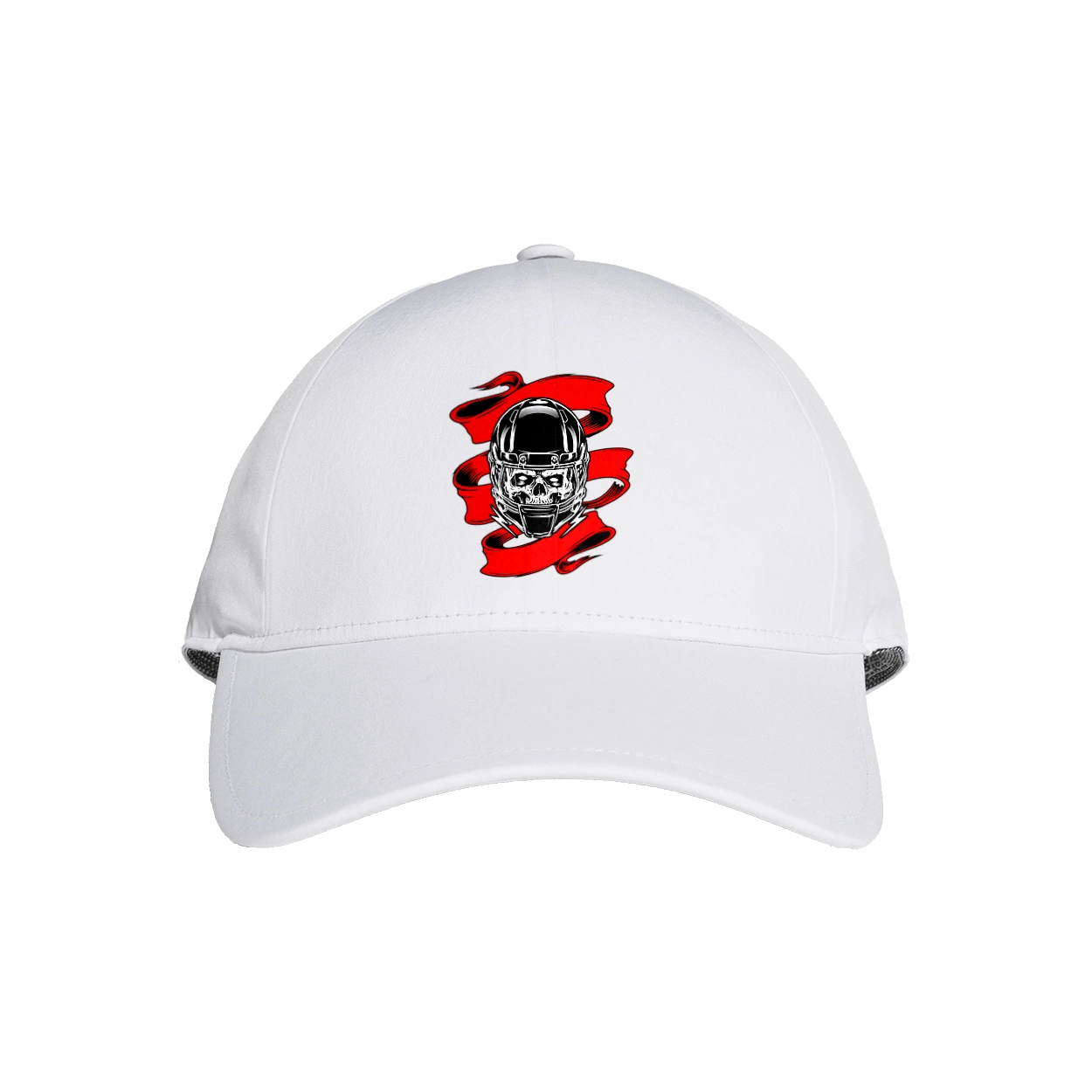 Skull in a motorcycle helmet