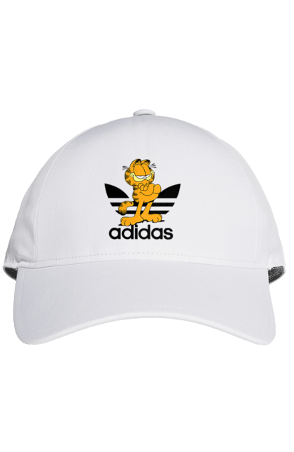 Кепка з принтом "Adidas Гарфілд". Adidas, garfield, адідас, гарфілд, голод, кінокомедія, кіт, комедія, фільм. 2070702