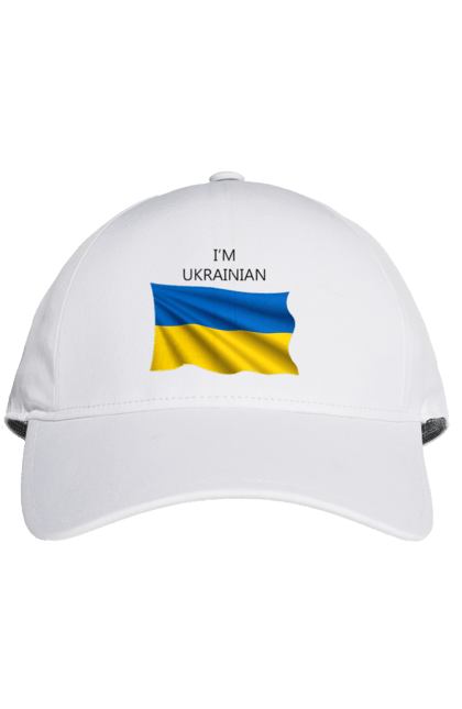 Кепка з принтом "Я українець". Прапор україни, символ україни, україна, українець, я українець. 2070702