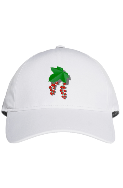 Кепка з принтом "Порічки Червоні". Делікатес, зріла, їжа, листя, літо, порічки, порічки червоні, смачно, смородина, стигла, урожай, червона, червона смородина, ягідка, ягода, ягоди. 2070702