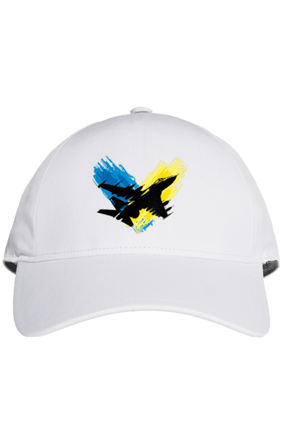 Кепка з принтом "Літак F 16". З прапором, зсу, літак, літак f16, патріотична, прапор, ф16. 2070702