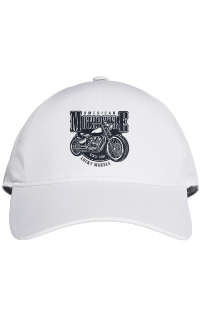 Кепка з принтом "Крутий vintage мотоцикл". Америка, вінтаж, вінтажний, гарний, мотоцикл, мотоцикли, ретро, стильно, стильовий, чоловічий. 2070702