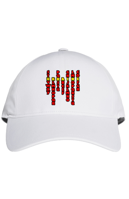 Кепка з принтом "Україна". Абетка, авторський принт, латиниця, літери, напис, текст, україна. 2070702