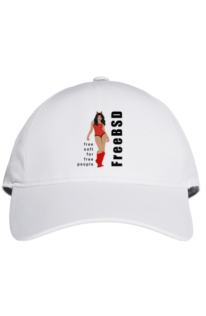 Кепка з принтом "Freebsd Для Вільних". Bsd, freebsd, unix, адміністратор, айті, айтішник, безкоштовна, безкоштовно, бестія, вільна, демон, демонесса, дівчина, для дорослих, доступність, еротика, еротична, жінка, незалежність, операційна система, ос, програміст, програмне забезпечення, свобода, сисадмін, система, системний адміністратор, софт, текст, червоний, чорний. 2070702