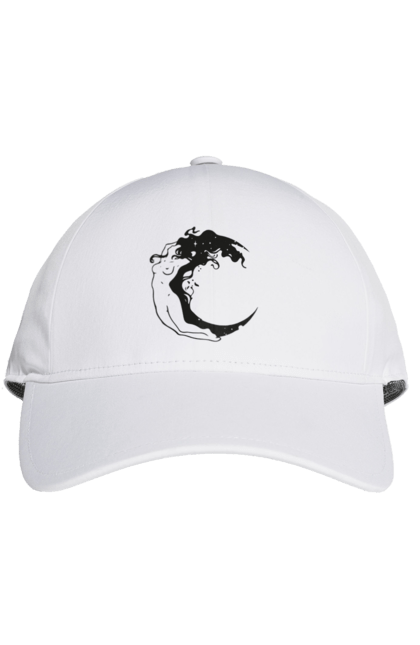 Cap with prints Moon girl. Cosmic, girl, moon, space, stars. 2070702
