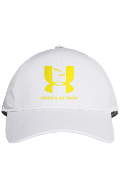 Кепка з принтом "Under Attack yellow". Андер армор, бренди, гумор, приколи, прикольні, ундер армор. 2070702