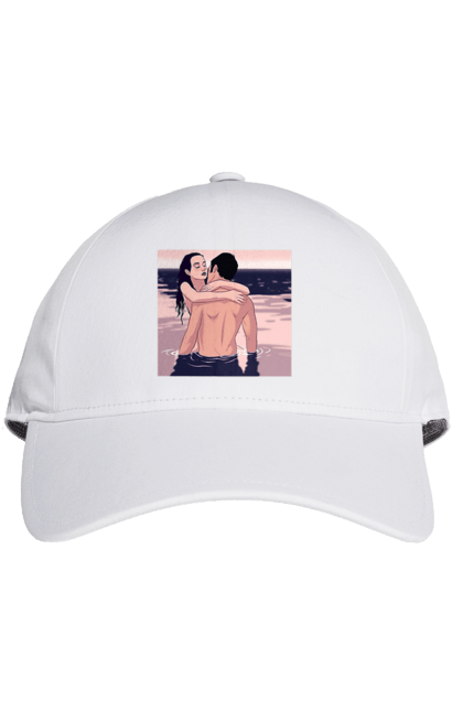 Cap with prints Couple Hugging In The River. Couple, love, naked. 2070702