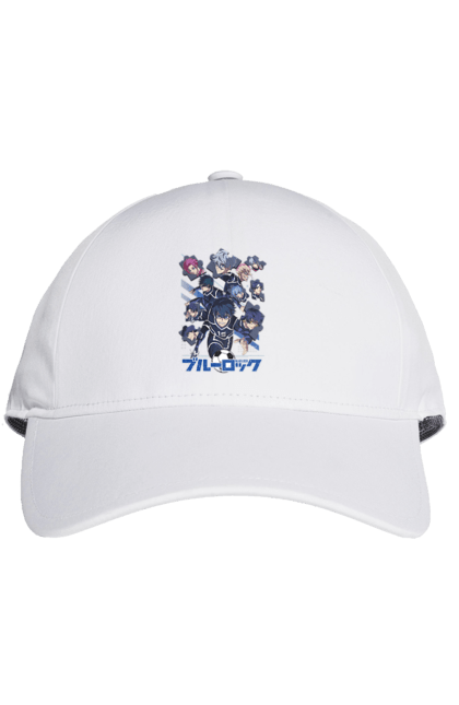 Cap with prints Blue Lock. Anime, blue lock, blue prison, manga, sport, sports anime. 2070702