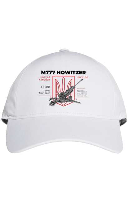 Кепка з принтом "155 мм гаубиця M777". Archer, bayraktar, himars, javelin, m777, patriot, weapon, zaluzhny, гаубиця. 2070702