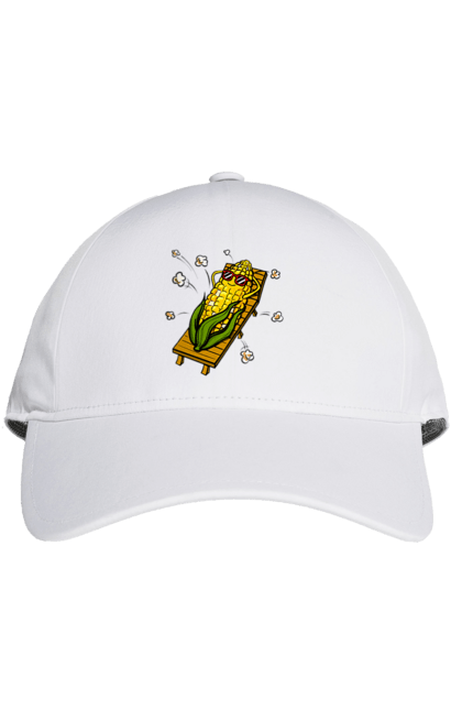 Кепка з принтом "Кукурудза Загоряє На Лежаках". Кукурудза, лежак, попкорн. 2070702