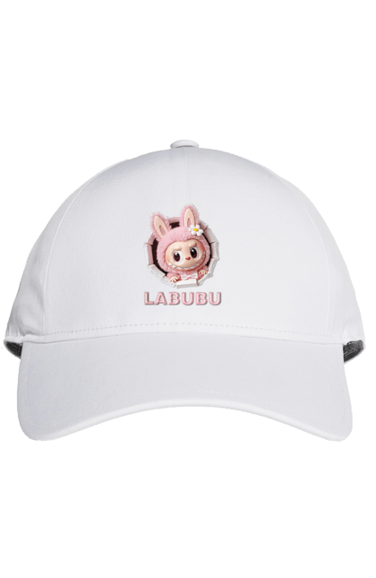 Кепка з принтом "Лабубу". Іграшка лабубу, лабубу, лабубу кока кола, мерч лабубу, мила, рожева лабубу, смішна лабубу. 2070702