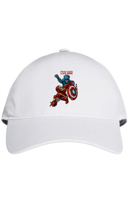 Cap with prints Iron Man vs Captain America. Avengers, captain america, civil war, comic, comics, film, iron man, marvel, marvel comics, tony stark. 2070702