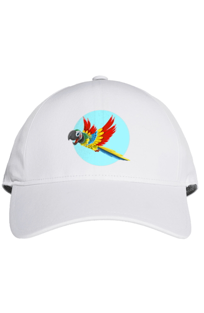 Кепка з принтом "Папуга". Барвистий папуга, какаду, кольоровий папуга, папуга, що летить. 2070702