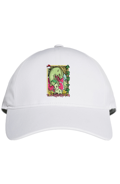 Cap with prints Pokemon Chikorita. Anime, chikorita, games, nintendo, pokemon, pokemon go. 2070702