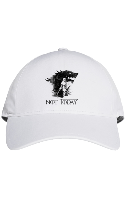 Cap with prints Game of Thrones Arya. Arya, game, got, not today, stark, starks, thrones, tv show, wolf, wolves. 2070702