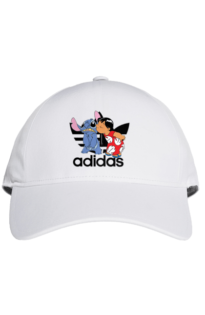 Кепка з принтом "Adidas Стіч". Adidas, адідас, дісней, інопланетянин, кіно, ліло та стіч, мультфільм, стич, фільм. 2070702