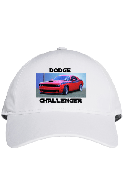 Кепка з принтом "Додж челенджер". Авто, автомобіль, американська легенда, додж челенджер, класичний автомобіль, культовий автомобіль, масл кар, потужне авто. 2070702