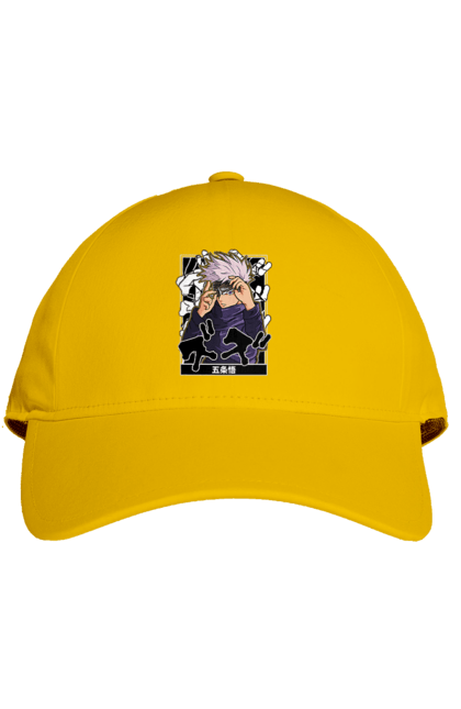 Cap with prints Jujutsu Kaisen Gojo. Anime, dark fantasy, gojo, jujutsu kaisen, magic battle, manga, mystic. 2070702