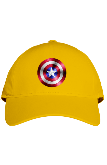 Кепка з принтом "Щит". Капітан америка, комікси, марвел, месники, мультики, супергерої. 2070702