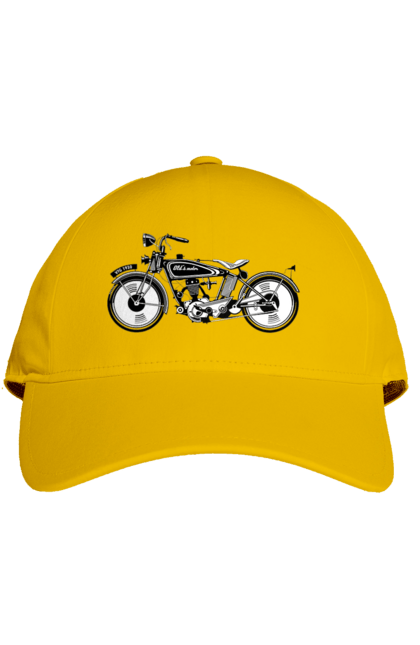 Кепка з принтом "Мотоцикл Ретро". Мото, мотоцикл, ретро. 2070702