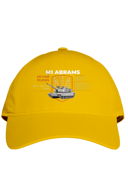 Кепка з принтом "M1 Abrams англійська". Abrams, m1 abrams, залужний, зброя, танк. 2070702