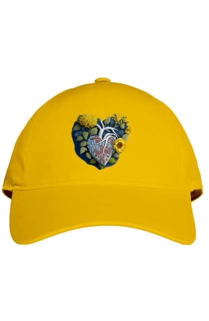 Кепка з принтом "Серце квіти". Люблю україну, перемога україни, серце, символи україни, соняшник, традиції україни, україна. 2070702