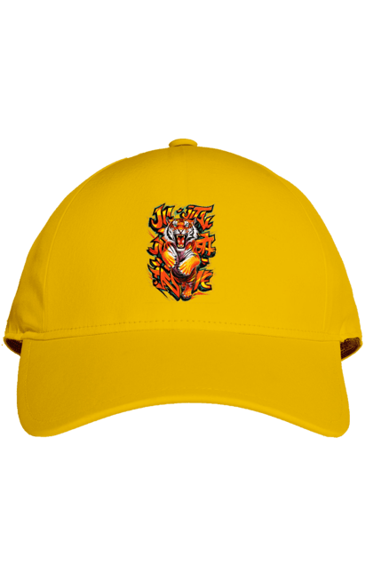 Cap with prints Jujutsu. Animal, japan, jiu jitsu, jujutsu, martial arts, ninja, samurai, sport, tiger. 2070702