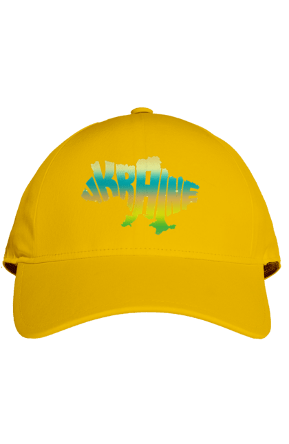 Кепка с принтом Украина силуэт цветной. Карта украинм, карта украины, люблю украину, силуэт украины, символ украины, украина, украинская символика. 2070702