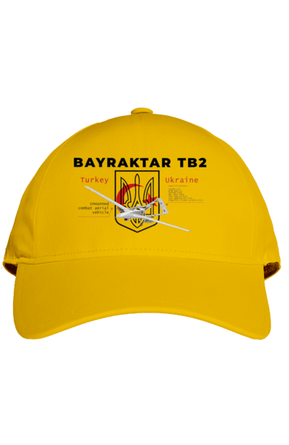 Кепка з принтом "Bayraktar TB2". Bayraktar, caesar, himars, javelin, nlaw, patriot, weapon, zaluzhny. 2070702