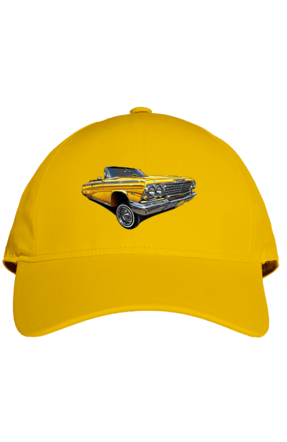 Кепка з принтом "Автомобіль". Автомобіль, імпала, класика, лоурайдер, шевроле. 2070702