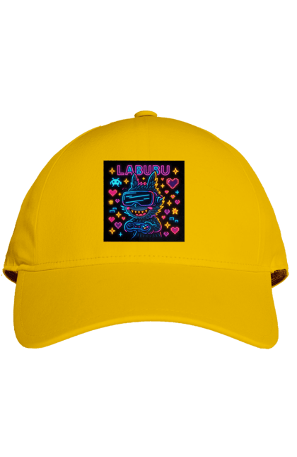 Кепка з принтом "Лабубу". Vrочки, геймеркультура, геймпад, іконкиаркади, кіберарт, лабубу, неонгеймінг, піксельарт, ретроаркада, світиться. 2070702