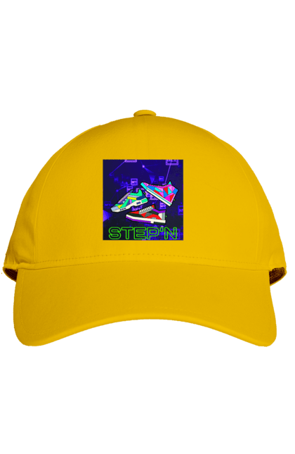 Кепка з принтом "Step`n". Віртуальні кросівки, крипта, криптовалюти, нфт, нфт кросівки, солана, степен. 2070702
