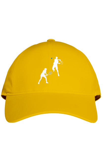 Кепка з принтом "Теніс". Великий теніс, гравці, грунт, м`яч, призовий фонд, ракетка, спонсор, турнір на ґрунті, турнірна сітка, хард. 2070702