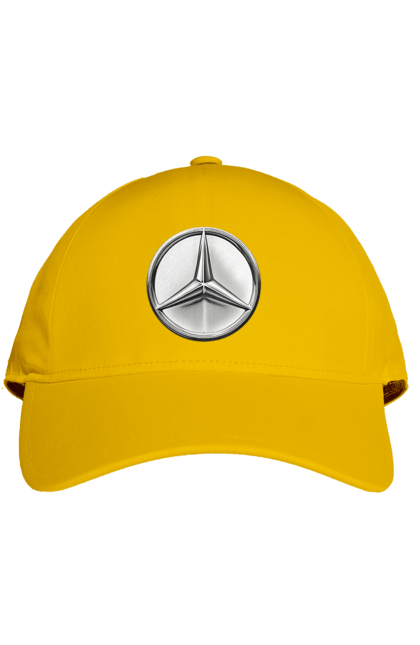 Кепка з принтом "Mercedes Benz Лого Металік". Авто, автомобіль, логотип мерседес, машини, мерс, мерседес. 2070702