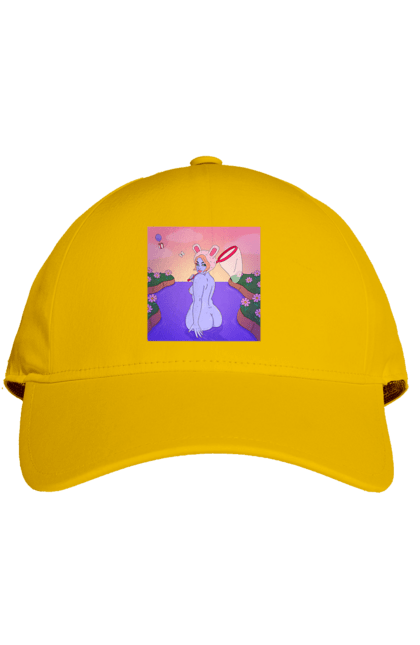 Кепка с принтом Фиолетовая Девушка На Охоте. Голая, девушка, сачок. 2070702