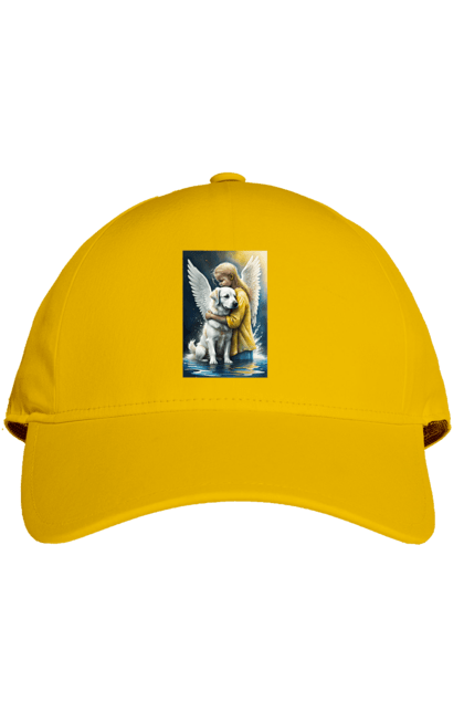 Кепка з принтом "Дівчинка та собака ангел [память загиблим тваринам]". Дівчинка та собака, крим, нова каховка, память загиблим тваринам, собака ангел, україна, херсон. 2070702