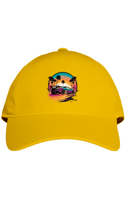 Кепка з принтом "Ламборджині Сінтвейв". Авто, автомобіль, ламба, ламборджині, машини, сінтвейв. 2070702