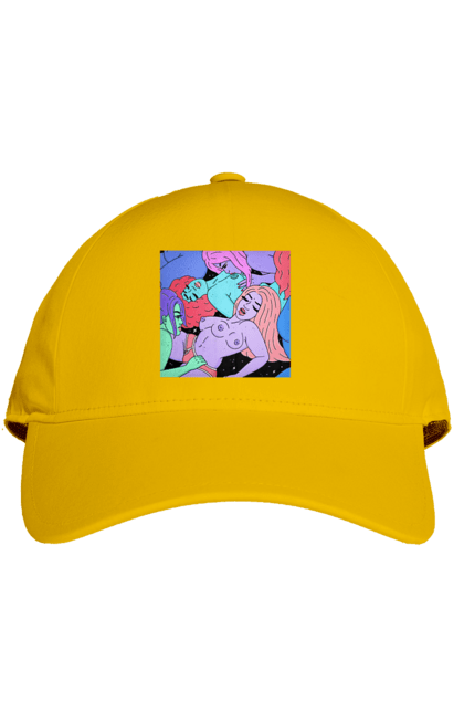 Cap with prints Alien Girls. Aliens, girls, multicolored, space. 2070702