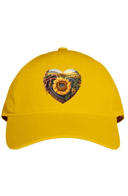 Кепка з принтом "Символи України". Небо, поле, пшениця, символи україни, соняшник, україна. 2070702