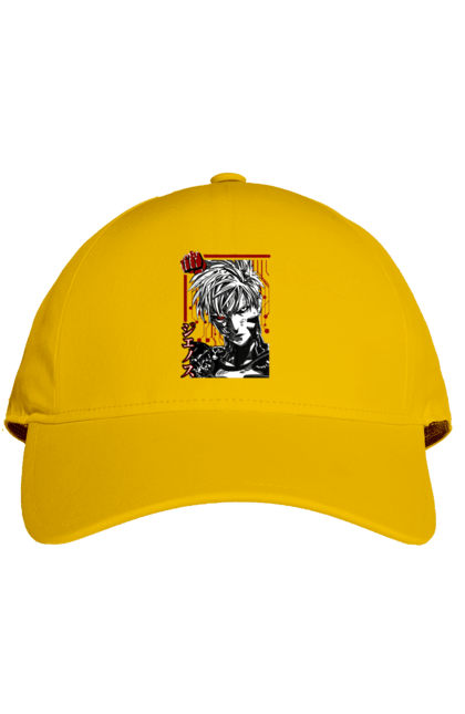 Cap with prints One Punch Man Genos. Anime, comedy, cyborg, demon, demon cyborg, genos, manga, one punch man, parody, superheroes. 2070702