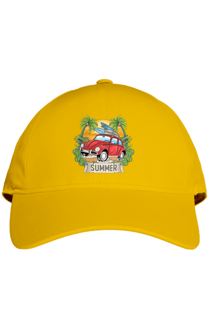 Кепка з принтом "Літо, Машина І Пальми". Відпочинок, літо, машина, пальми. 2070702
