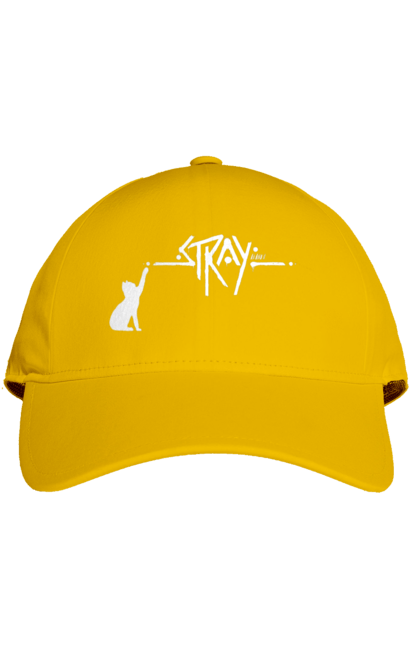 Кепка з принтом "Stray". Playstation, stray, бродячий кіт, відеогра, гра, пригоди, роботи мутанти. PrintMarket - інтернет-магазин одягу та аксесуарів з принтами плюс конструктор принтів - створи свій унікальний дизайн