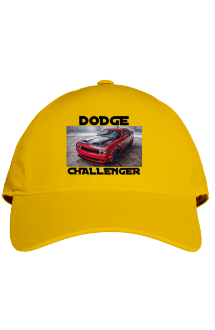 Кепка з принтом "Додж челенджер". Авто, автомобіль, американська легенда, додж челенджер, класичний автомобіль, культове авто, масл кар, потужний автомобіль. 2070702