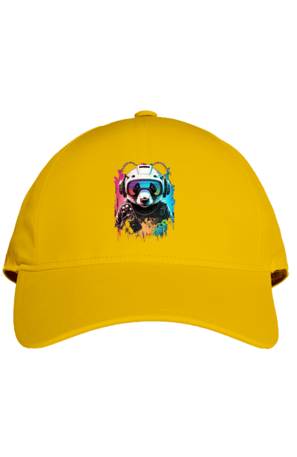 Кепка з принтом "Панда в VR шолом". Віртуальна реальність, гік, панда, персонаж, шолом. 2070702