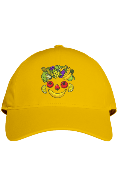 Кепка з принтом "Зсж Посмішка". Зож, овоч, посмішка, фрукт. 2070702