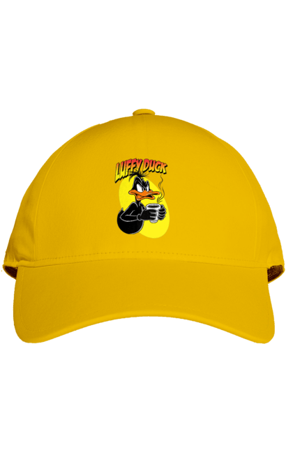 Cap with prints Daffy Duck. Cartoon, character, daffy duck, duck, looney tunes, merrie melodies, warner brothers. 2070702