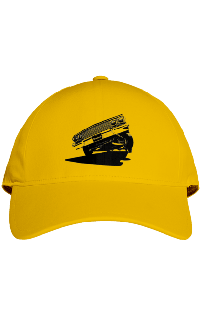 Кепка з принтом "Автомобіль". Автомобіль, імпала, класика, лоурайдер, шевроле. 2070702