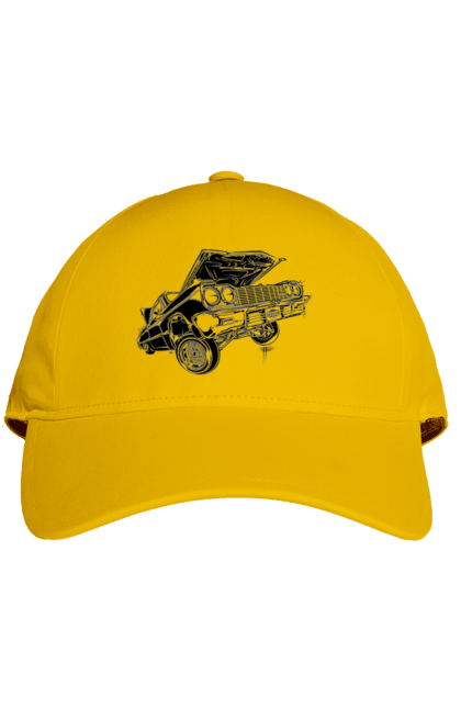 Кепка з принтом "Автомобіль". Автомобіль, імпала, класика, лоурайдер, шевроле. 2070702