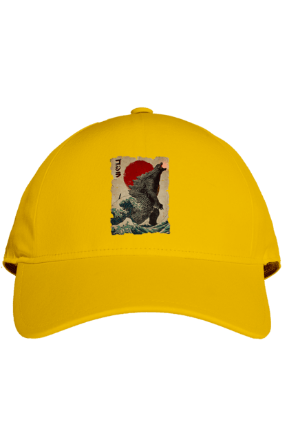 Cap with prints Godzilla. Dinosaur, godzilla, japan, kaiju, movie, mutant. 2070702