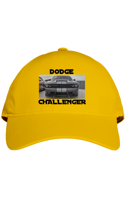 Кепка з принтом "Додж челенджер". Автомобіль, американська легенда, додж челенджер, культове авто, масл кар, потужний автомобіль. 2070702
